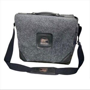 Sorel Gray Wool Unisex Messenger Bag One Size